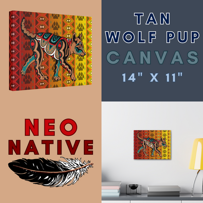 Tan Wolf Pup Canvas