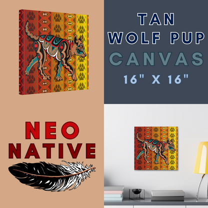 Tan Wolf Pup Canvas