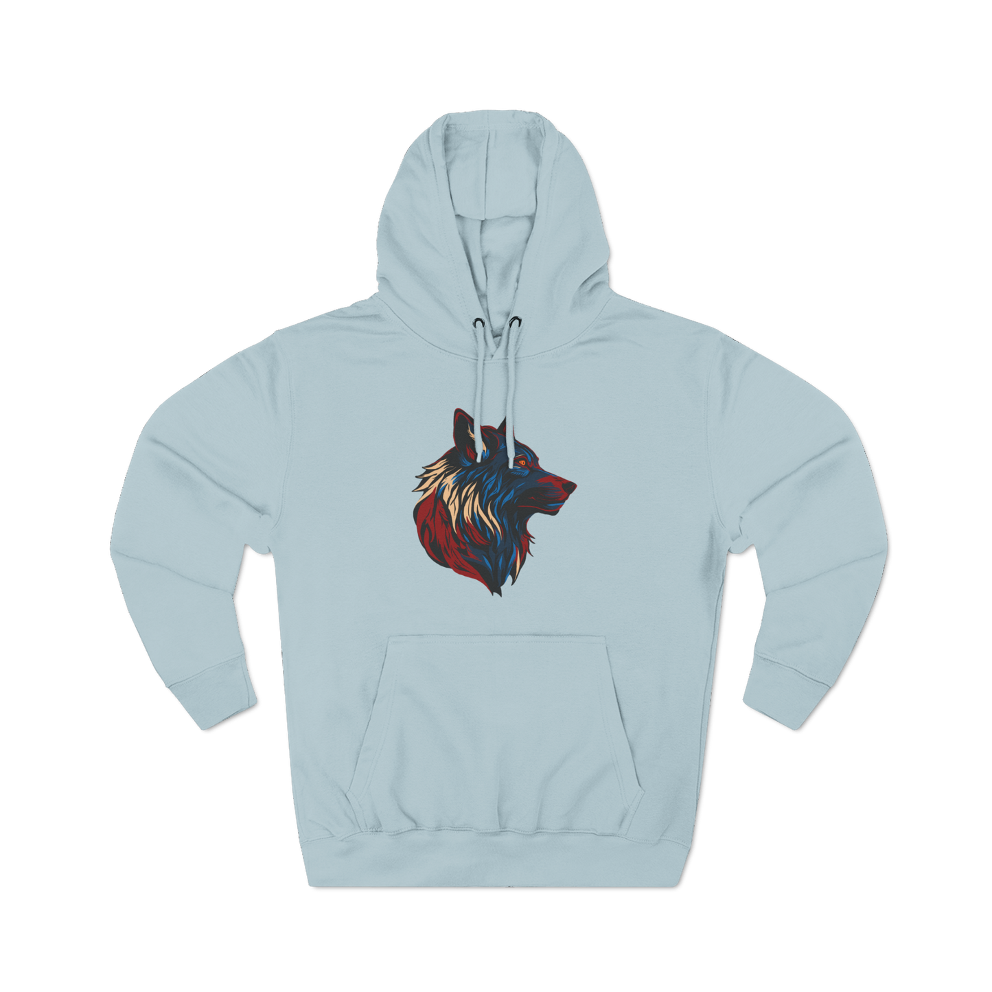 Hand-drawn Alaska Native inspired wolf hoodie — original Indigenous wildlife design