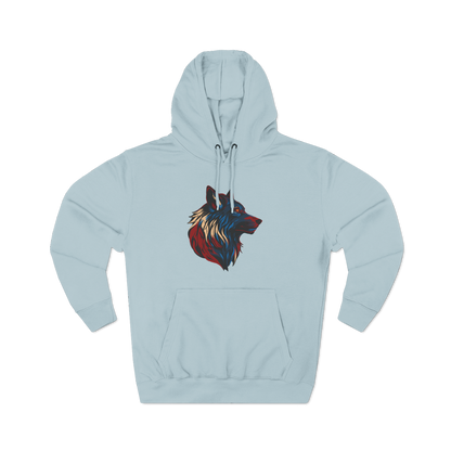 Hand-drawn Alaska Native inspired wolf hoodie — original Indigenous wildlife design