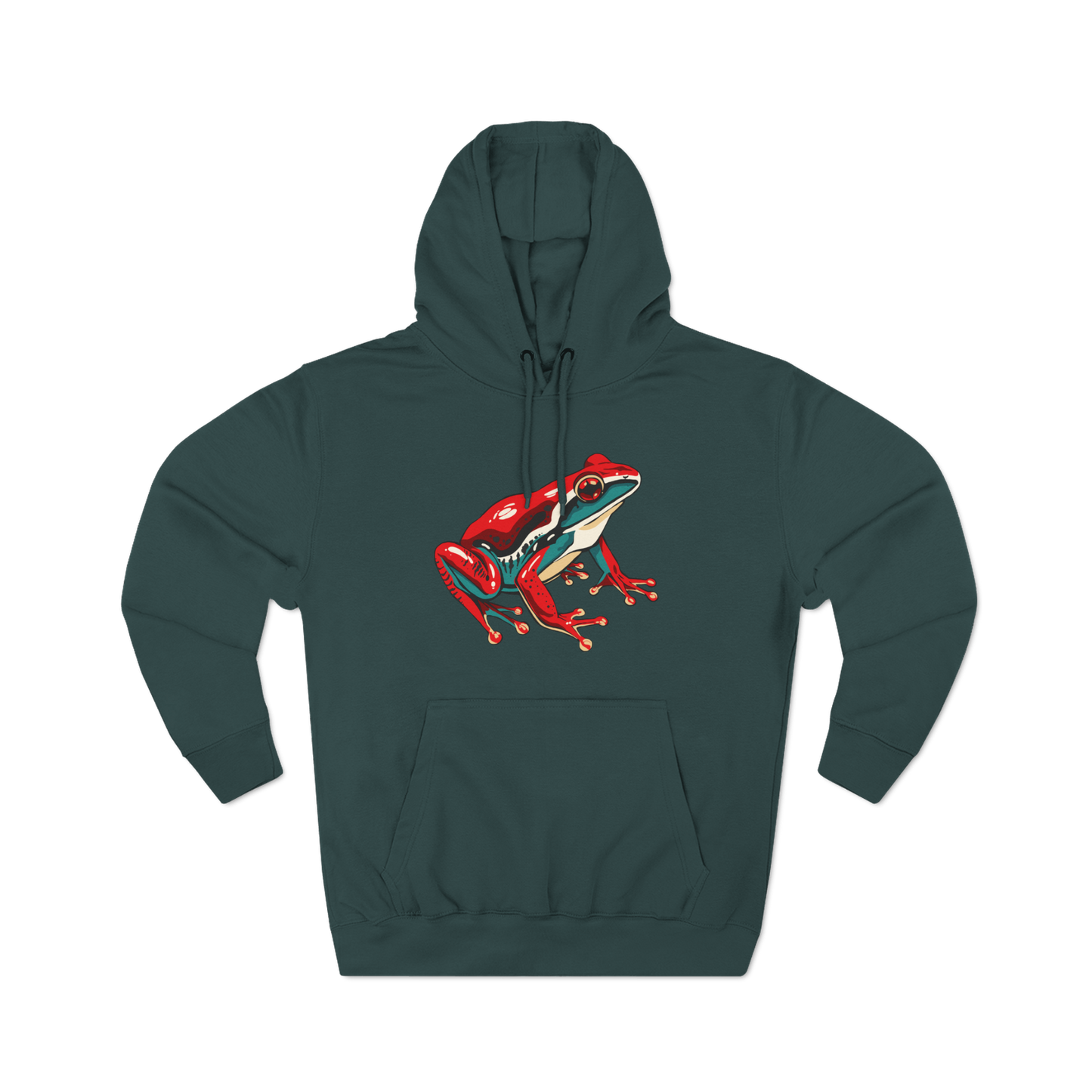 Hand-drawn Alaska Native inspired wood frog hoodie — original Indigenous wildlife design