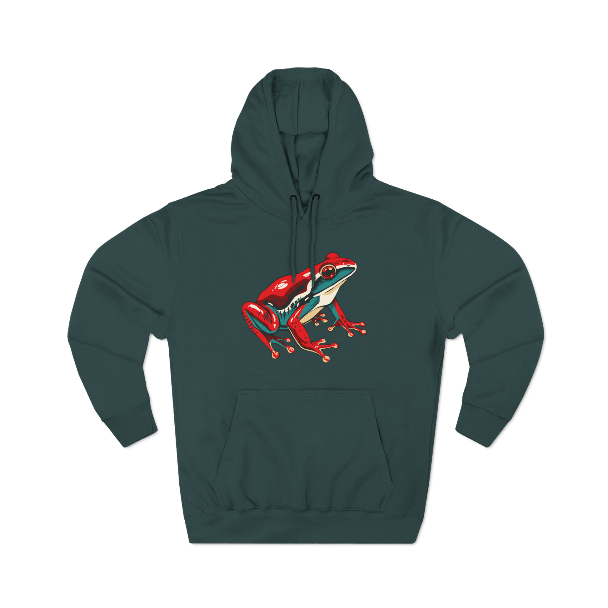 Hand-drawn Alaska Native inspired wood frog hoodie — original Indigenous wildlife design