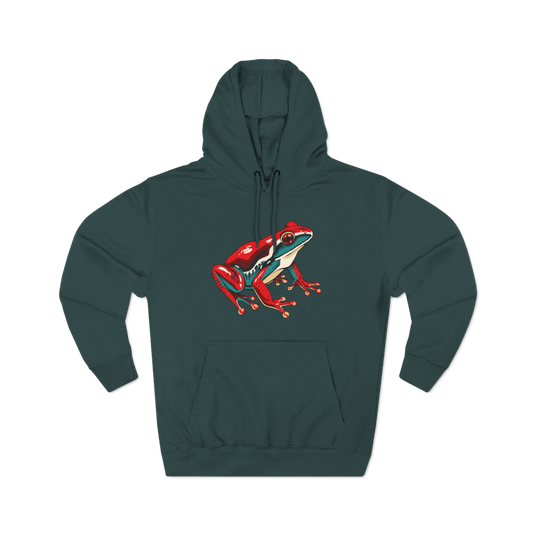 Hand-drawn Alaska Native inspired wood frog hoodie — original Indigenous wildlife design