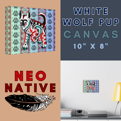 White Wolf Pup Canvas