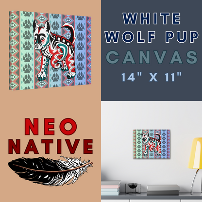 White Wolf Pup Canvas