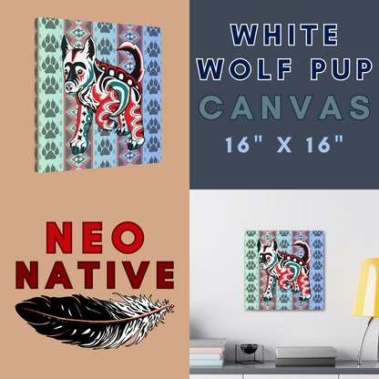 White Wolf Pup Canvas