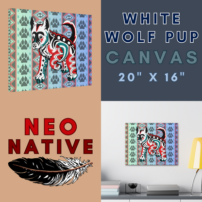 White Wolf Pup Canvas