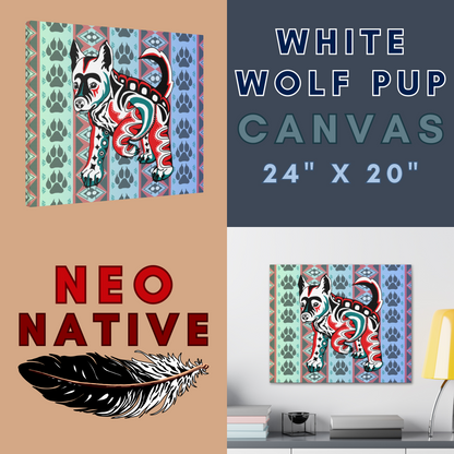 White Wolf Pup Canvas